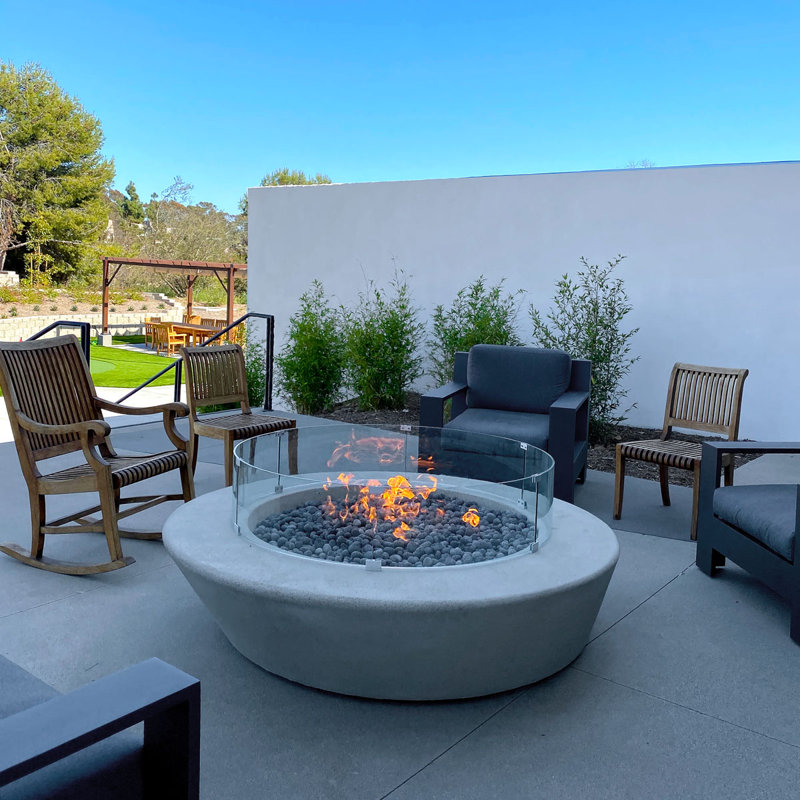 23'' Clear Tempered Glass Round Fire Pit Wind Guard