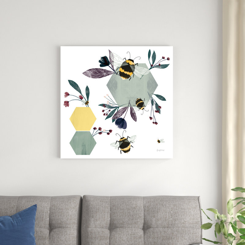 Abeilles III, H 30 po x l 30 po x P 1,25 po