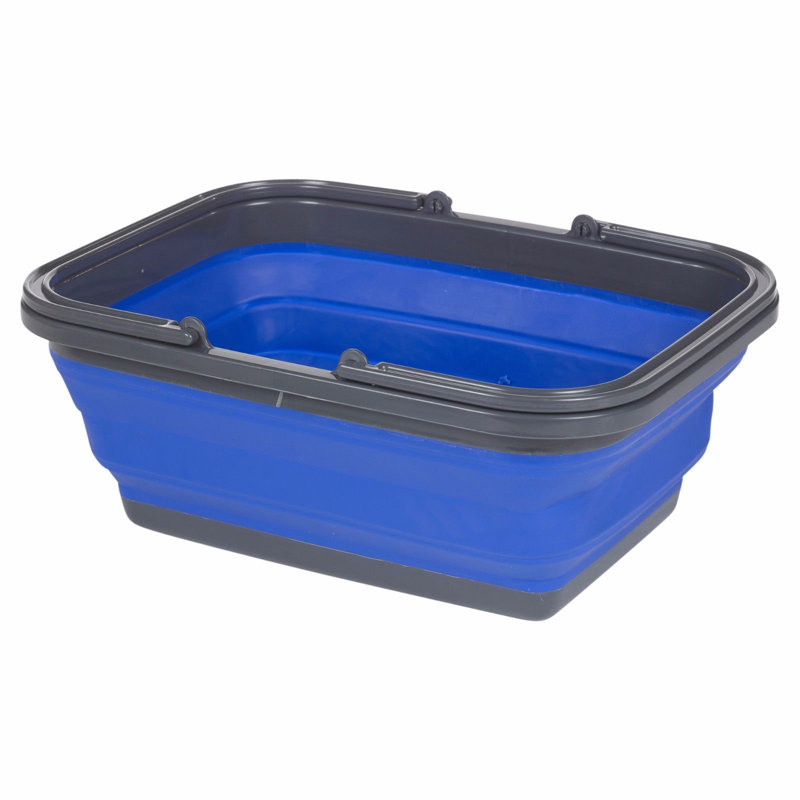 Fabric Laundry Basket with Handles, Blue