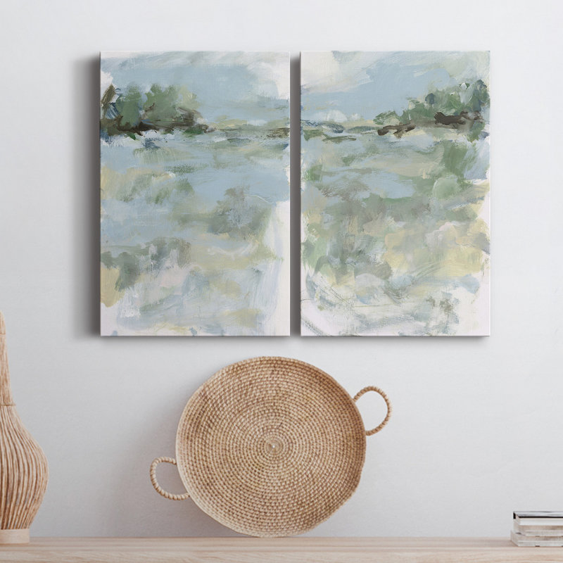 " Far Away View I " 2 - Pieces, 48" H x 36" W x 1" D