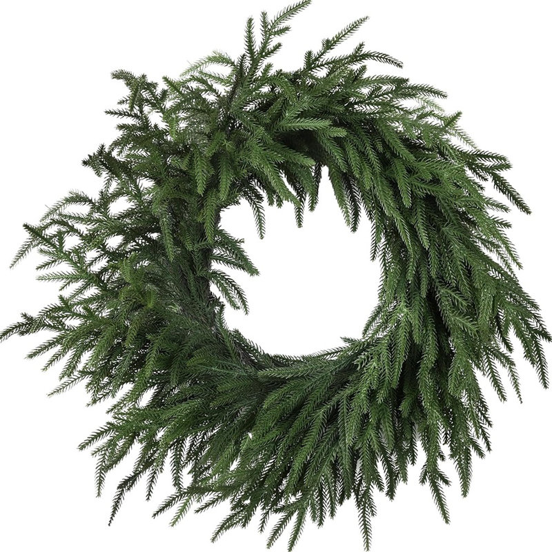 Couronne de Noël en pin véritable vert