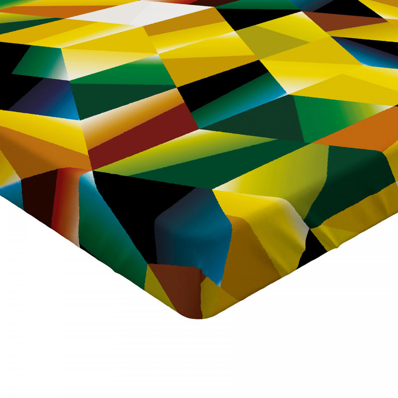 Microfiber Geometric Fitted Sheet, Full Fitted Sheet