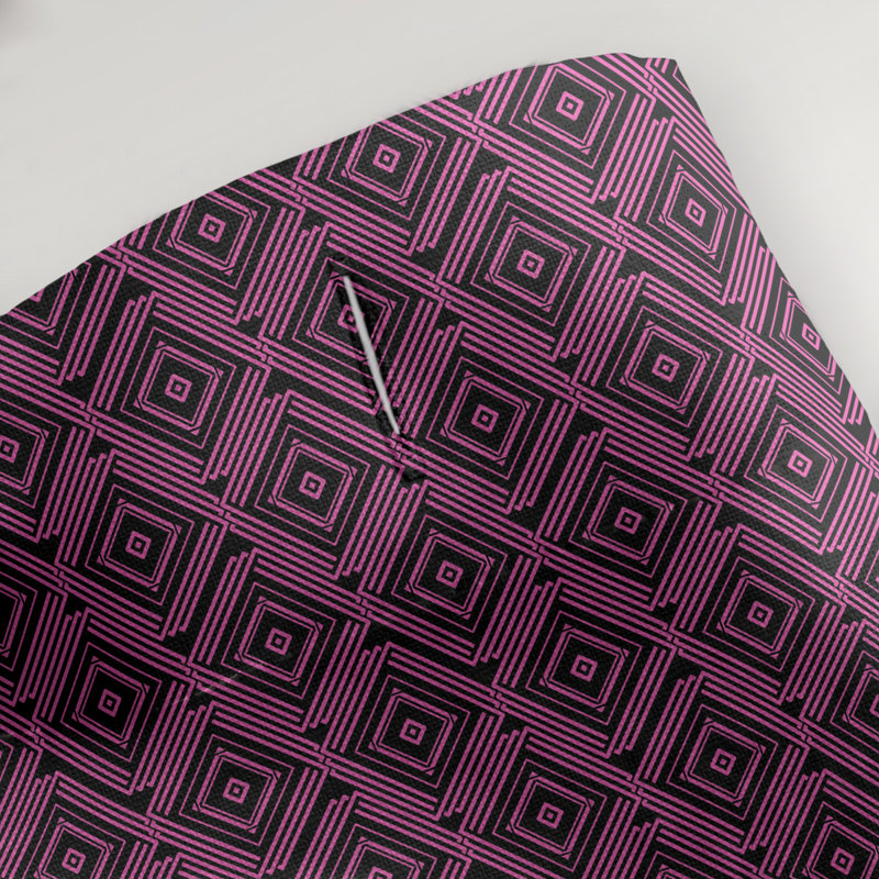 Rideau de douche simple Maze Square, Noir / Rose