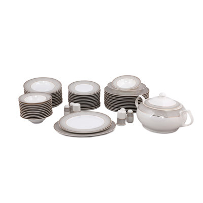 Porcelain China Dinnerware Set 61 Piece - Service for 12