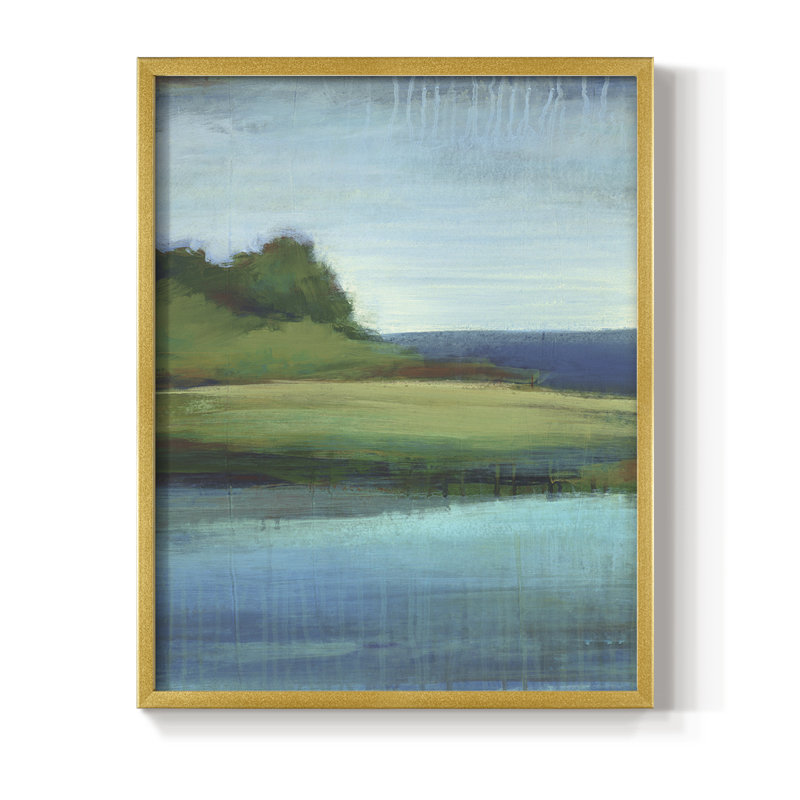Silent Lakeside I Framed Print - Solid Wood, Gold, 28" H x 22" W