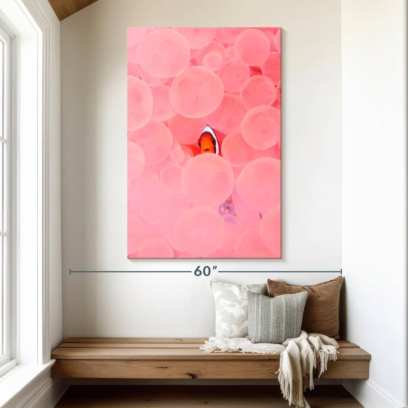 Brampt Pink Habitat Clownfish, 51" H x 34" W