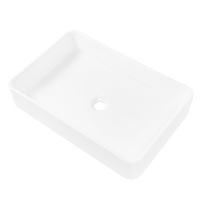 Lavabo vasque de salle de bain en céramique 24 po x 16 po - Fabrication élégante et pratique de qualité moderne