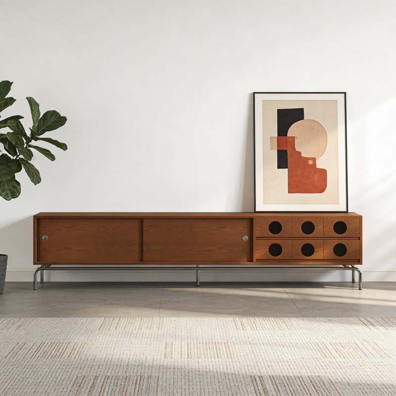 Meuble télé simple et rétro, Brun noyer