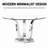 47.2" Round Glass Dining Table, Modern Clear Kitchen table, 0.31" Thick Tempered Glass Tabletop with Gloss Stainless Steel, for Dining & kitchen and Small Space-171823144-171823146