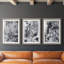 «Black & White Mix I», ensemble de 3 reproductions de cadres photo-2135008962-2135008961