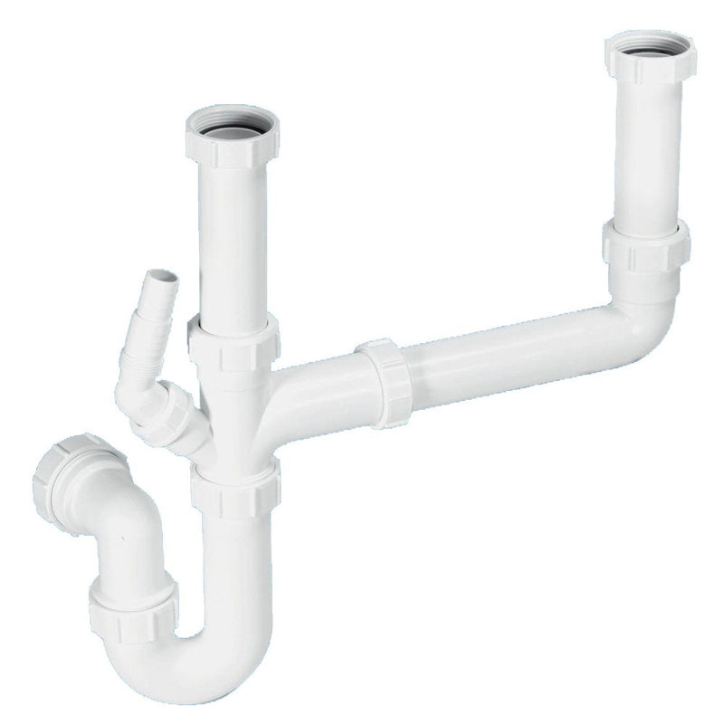 1.5 & 2.0 Bowl Kitchen Sink Plumbing Kit With Appliance Connection ED65083EAA924941BF12C5AE3C5974AC