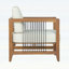 Chaise de patio en bois d'acacia avec coussin beige, corde moderne pour des sièges élégants et confortables dans la cour, le jardin ou le balcon