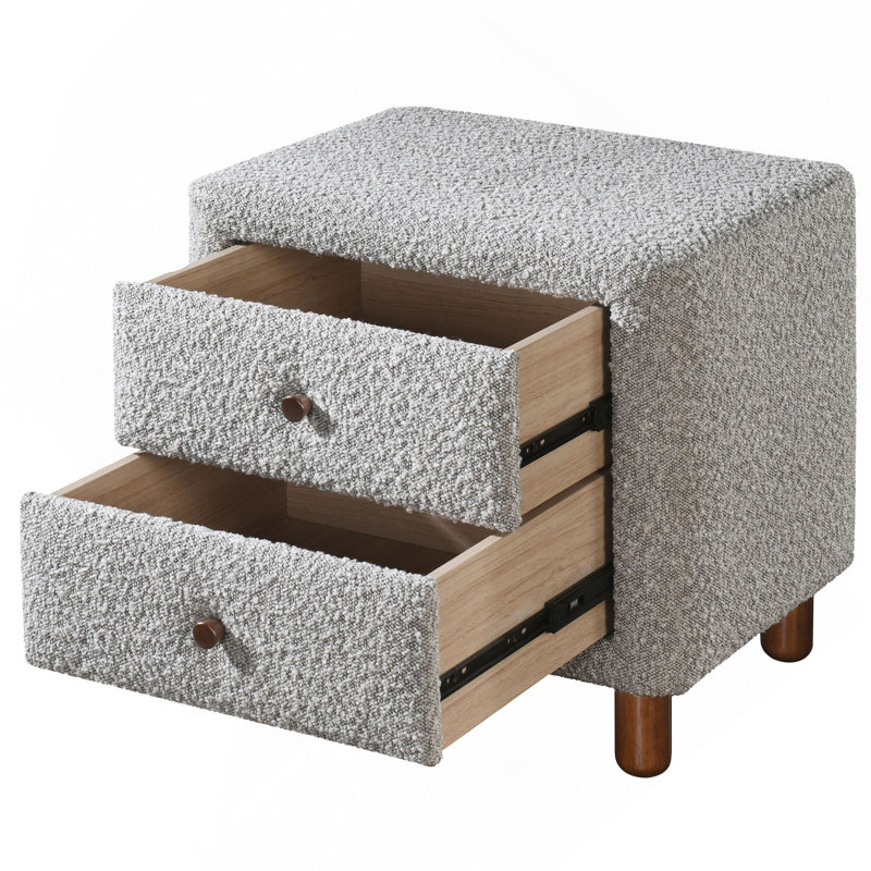Mobilier de chambre à coucher classique à deux tiroirs gris avec deux tiroirs