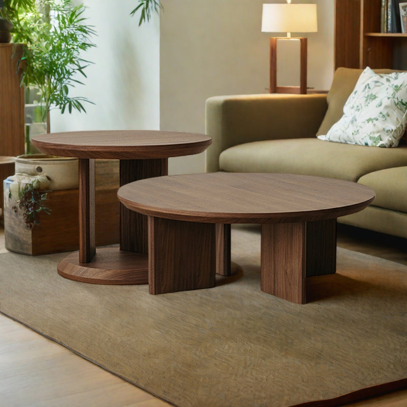Black walnut round table table set
