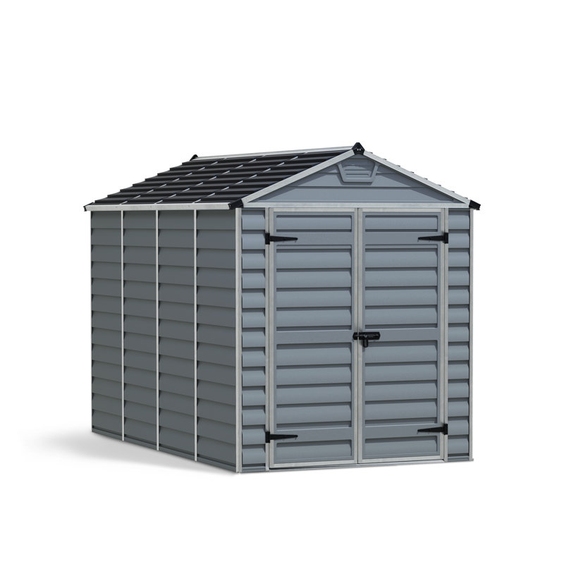 Palram - Canopia Skylight Polycarbonate Storage Shed, Gray, 7' H x 6' W x 10' D