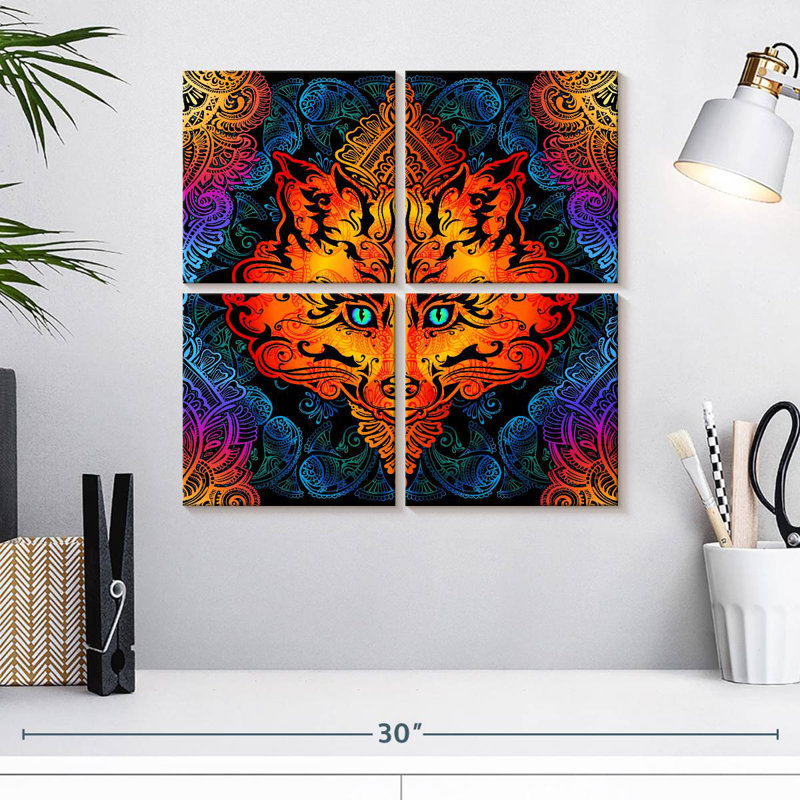 Kala Fox Mandala, H 18 po x l 18 po