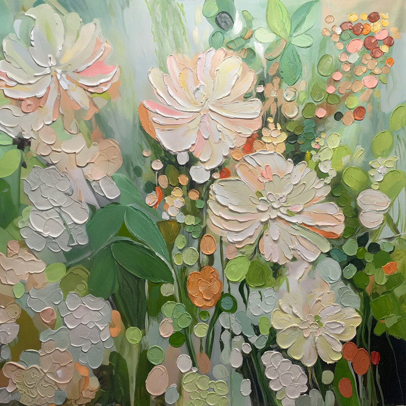 Art mural sur toile Serene Garden Blooms, H 12 po x l 12 po x P 1 po