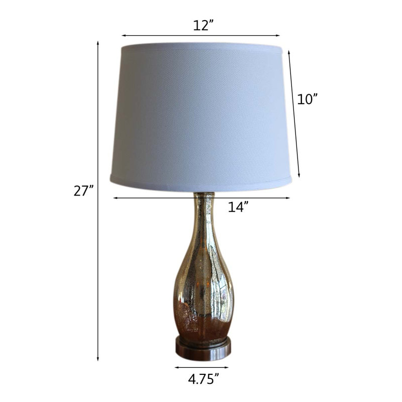 Talesha Glass Table Lamp, White Linen