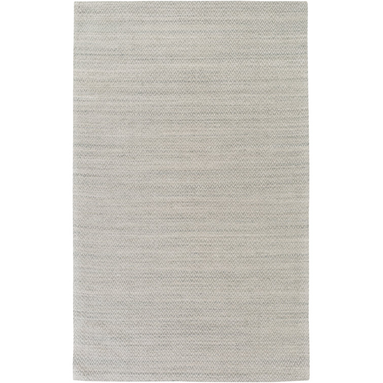 Tapis gris en laine tissé à plat à la main Brewster