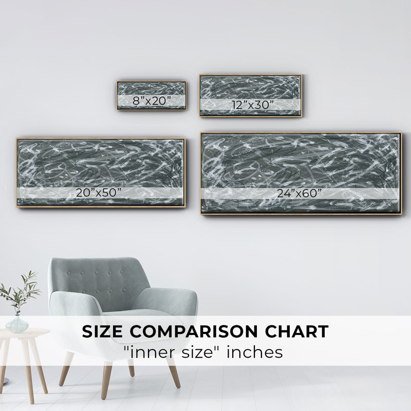 Static Scramble I - Framed Canvas, 20" H x 50" W