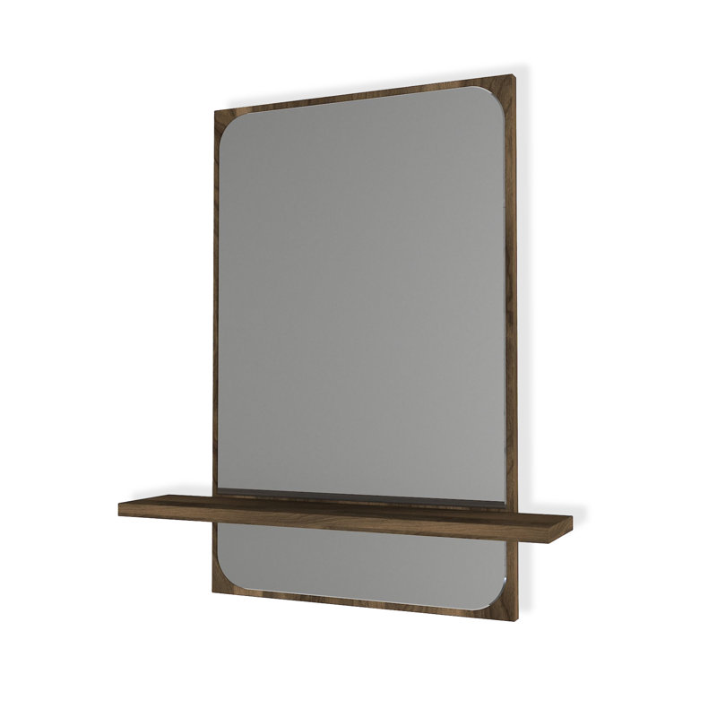 Miroir décoratif rectangulaire avec tablette
