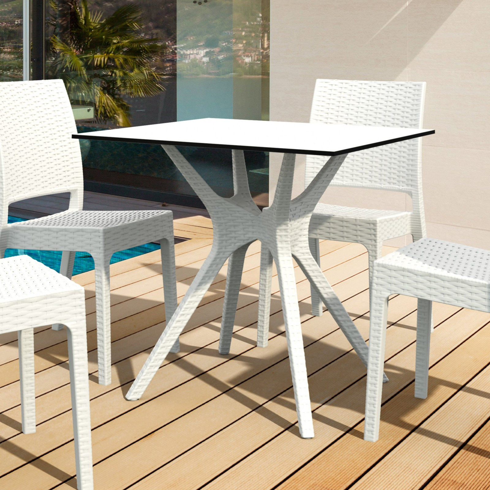 Farrah 31" Patio Dining Table, White