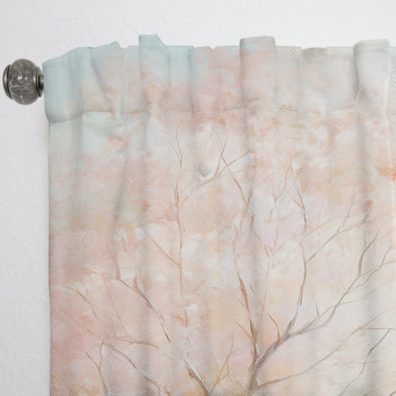 Impression romantique bleu sarcelle Agostino - rideaux arbres - obscurcissant la pièce en velours - 1 panneau
