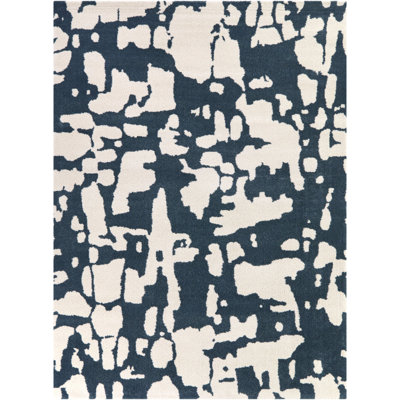 Mila Blue/Cream Abstract Modern Area Rug