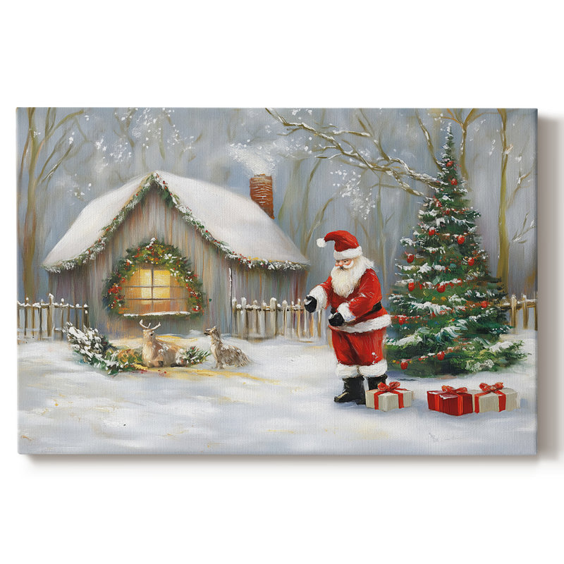 Art de Noël des Fêtes de Noël III - Toile tendue avec châssis-CLIX, H 32 po x l 48 po