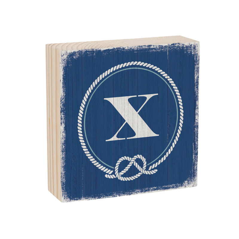 Coastal Wooden Plock Monogram Nautical 6" X