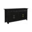 Buffet 79 po à quatre tiroirs en bois massif noir avec quatre portes 79 po