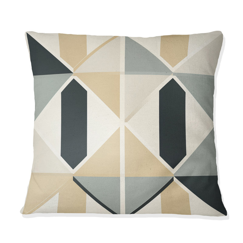 Coussin Neutral Space I - Polyester géométrique, H 16 po x l 16 po
