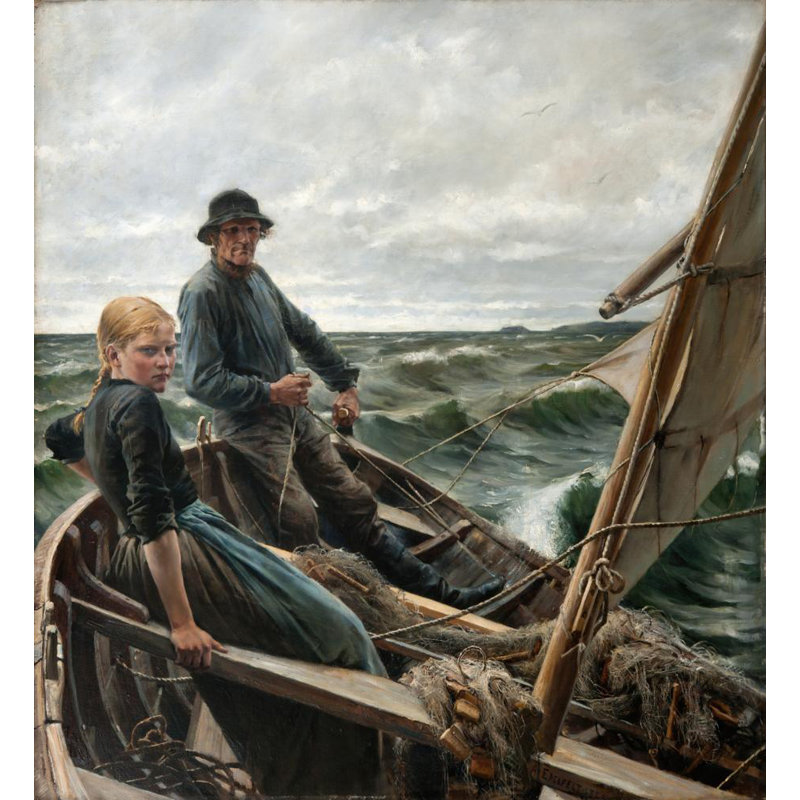"At Sea" par Albert Edelfelt - Art sur toile tendue avec châssis