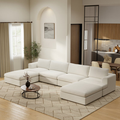 Canapé modulaire rembourré 6 pièces en forme de U Boucle