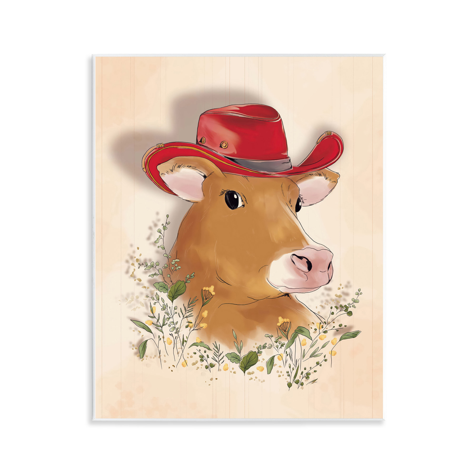 Ophelia & Co. Cow with Red Cowboy Hat Wall Plaque Art by Andrea Jasid ...