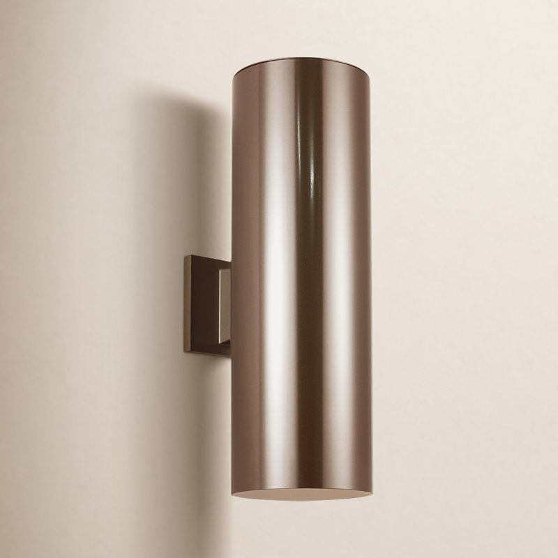 Applique murale d'extérieur à 2 ampoules Dylan, Bronze, H 14,25 po x l 5,125 po x P 7,875 po, Non