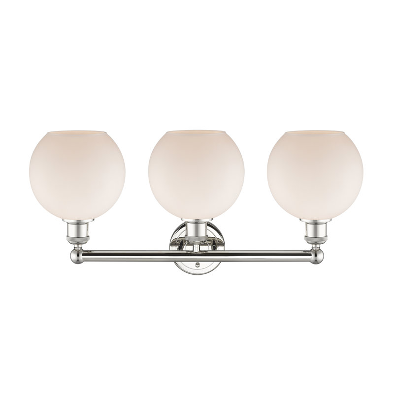 Éclairage pour meuble-lavabo à 3 lumières à intensité variable Ellington, Blanc mat, Nickel poli