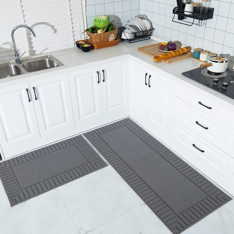 Water Resistant Anti-Fatigue Non-Skid Kitchen Mat, Grey