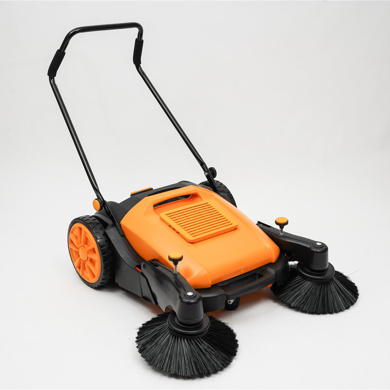 41" Outdoor Hand Push Sweeper, Street Pavement Walk-Behind Sweeping Tool