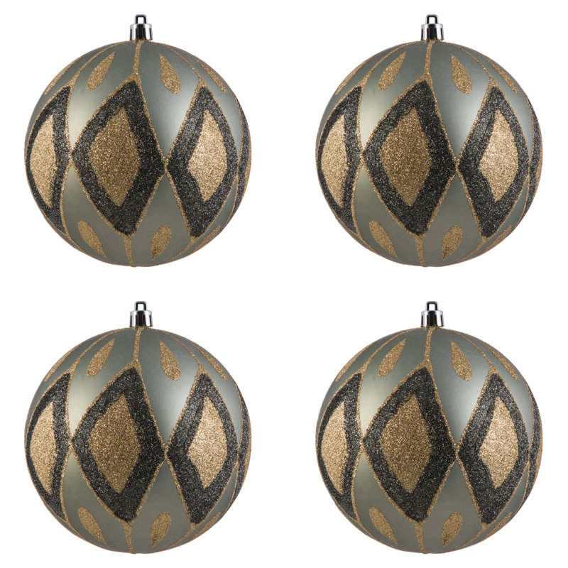 Ornement boule de diamant pailleté mat, H 4,75 po x l 4,75 po x P 4,75 po, Fer forgé