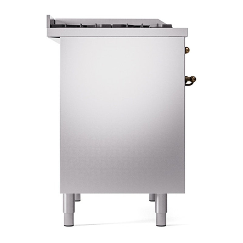 ILVE Nostalgie II 40 in Dual Fuel Range, Stainless Steel/Bronze, Liquid Propane