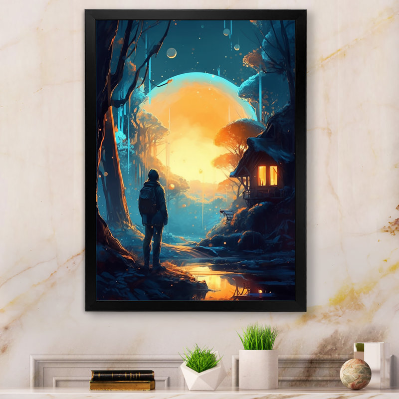 Futuristic Dreams V sur impression sur toile, Cadre d'angle fermé noir, H 20 po x l 12 po x P 1 po