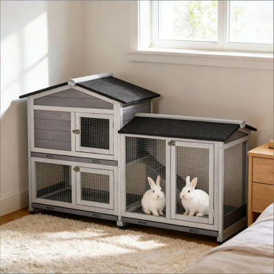 Cage mobile pour animaux, clapier en bois