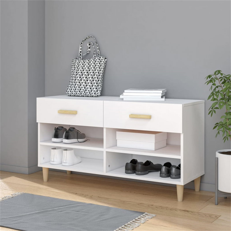 Yesenia 8 Pair Shoe Storage Cabinet, White