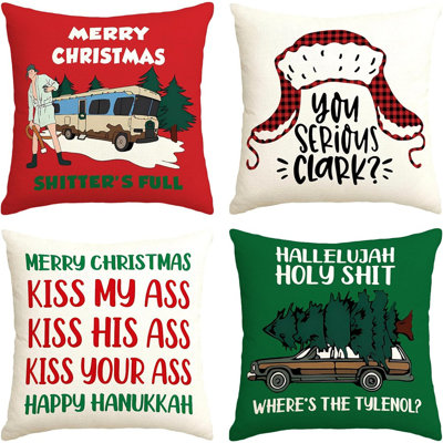 4 pièces Housse de coussin décoratif pour Halloween Housse de coussin en lin Housse de coussin carré pour canapé, canapé, lit et voiture