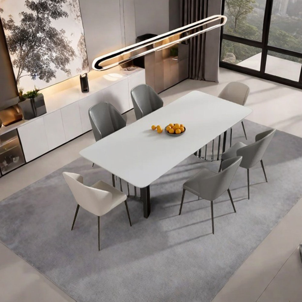 BILBRA Modern sintered stone carbon steel dining table se - Wayfair Canada
