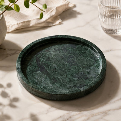 Plateau rond décoratif en céramique naturelle pour poupée, plateau de rangement multifonctionnel pour bijoux, bougies et parfums, décoration de salle de bain, cuisine et maison