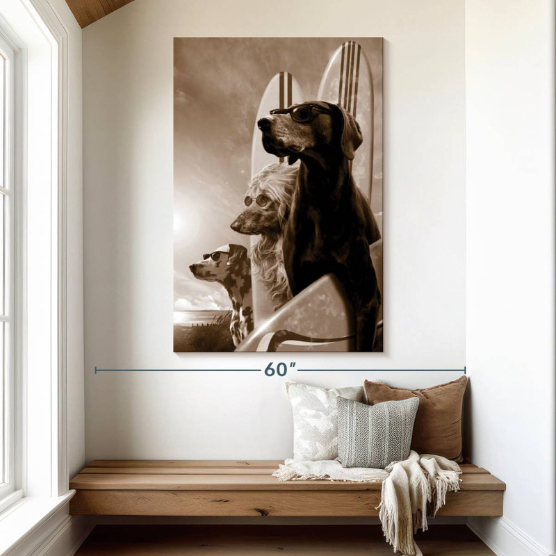 Ketti Surfing Dogs, 51" H x 34" W