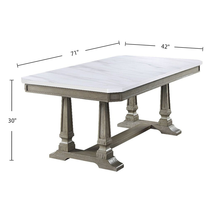 Arbenor Rectangular Faux Marble Top Dining Table
