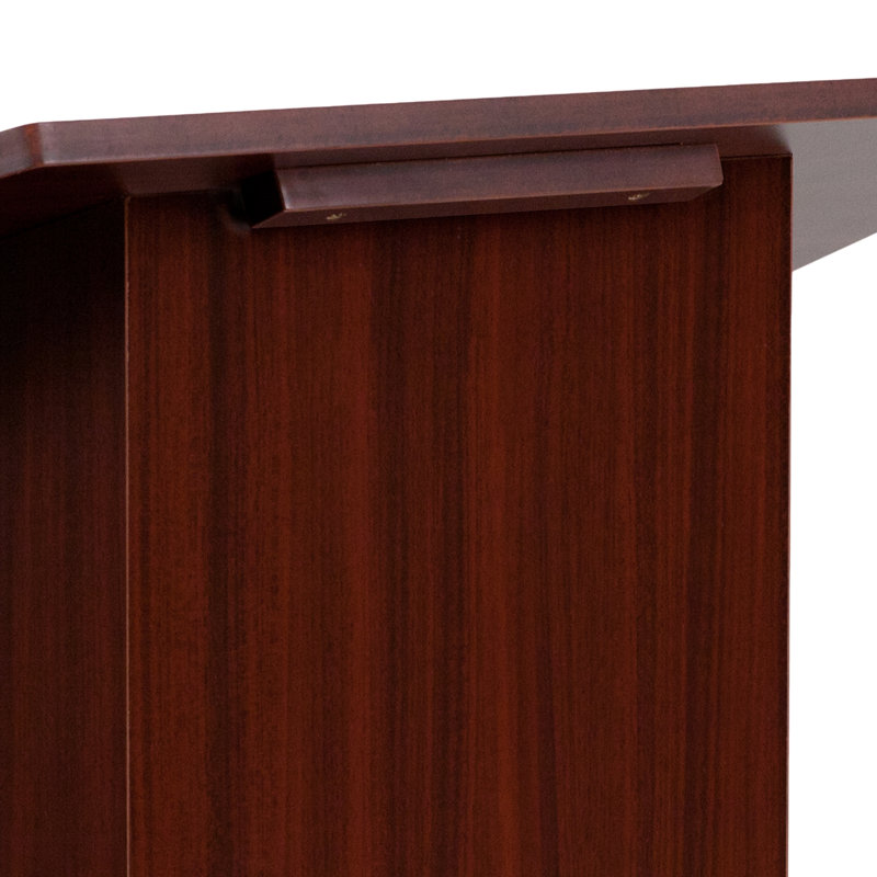 Mahogany Foldable Tabletop Lectern with Slanted Top and Ledge